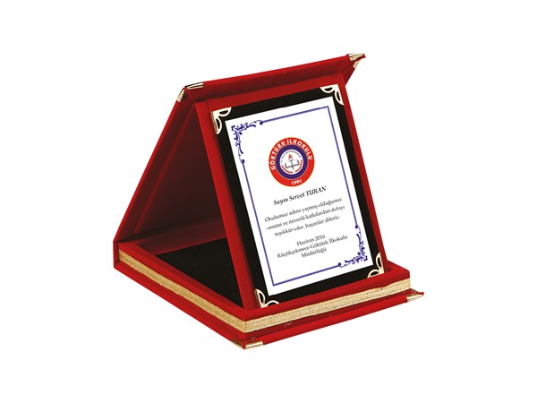 12x16 KADİFE PLAKET KIRMIZI